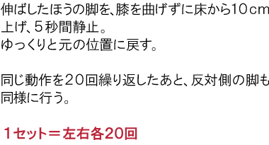 膝痛整体院、脚上げ運動