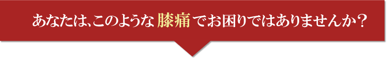 このような膝の痛みのお悩みを感じていませんか？